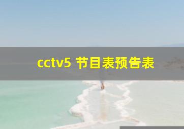 cctv5 节目表预告表